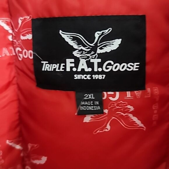 Triple Fat Goose Red/Black Goose Down Puffer Vest 2XL - Picture 7 of 8